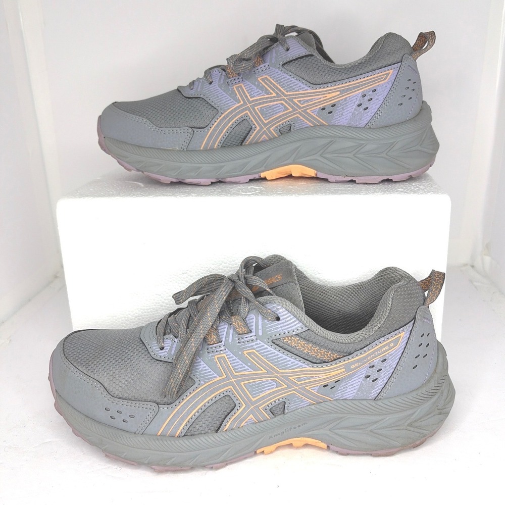 Asics Gel-Venture 9 Womens Trail Running Shoes Grey Purple 1012B313 7.5